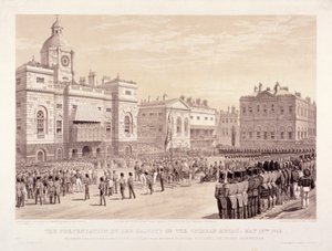 Entrega da Medalha da Crimeia pela Rainha Vitória ao Coronel Sir Thomas Trowbridge, 18 de maio de 1855