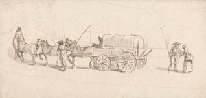 Figuras com um vagão e cavalos de Thomas Ross