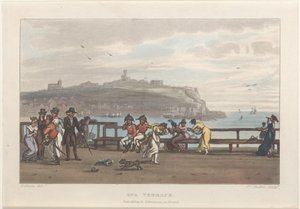 Spa Terrace, de Poetical Sketches of Scarborough, 1813., 1813. Criadores: Thomas Rowlandson, Joseph Constantine Stadler, J. Bluck. de Thomas Rowlandson, Joseph Constantine Stadler, J. Bluck