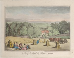 A Sede de M. Mitchell Esq. Hengar, Cornualha, de Sketches from Nature, 1822., 1822. Criadores: Thomas Rowlandson, Joseph Constantine Stadler. de ThomasThomas Rowlandson, Joseph Constantine Stadler Thomas Rowlandson, Joseph Constantine Stadler
