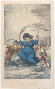 Widow Ducker & Her Nymphs, de Poetical Sketches of Scarborough, 1813., 1813. Criadoras: Thomas Rowlandson, Joseph Constantine Stadler, J. Bluck. de Thomas Rowlandson, Joseph Constantine Stadler, J. Bluck