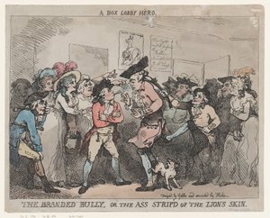 Um Herói do Ringue, O Valentão Marcado ou O Burro Despojado da Pele do Leão. de Thomas Rowlandson