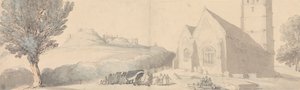 Um funeral em Carisbrooke, na Ilha de Wight de Thomas Rowlandson