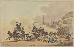Uma corrida de carroças, 1788. de Thomas Rowlandson