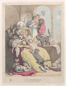 Um catamarã, ou berçário de uma velha empregada, 1º de março de 1803., 1º de março de 1803. de Thomas Rowlandson