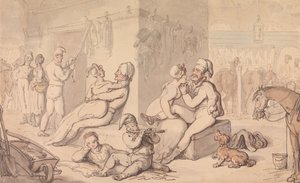 Um quartel de cavalaria de Thomas Rowlandson