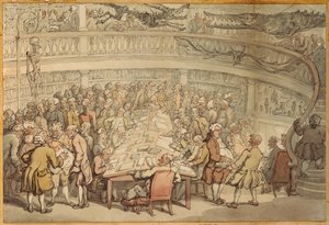 Uma conversa no "Surgeons Hall", Old Bailey, Londres de Thomas Rowlandson