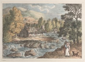 A Cornish Waterfall, de Views in Cornwall, 1812., 1812. de Thomas Rowlandson