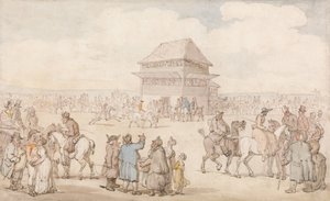 Uma sessão de corridas lotada de Thomas Rowlandson