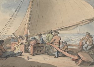 Um barco holandês numa brisa crescente de Thomas Rowlandson