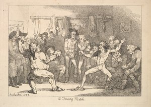 Uma partida de esgrima, 1788. de Thomas Rowlandson