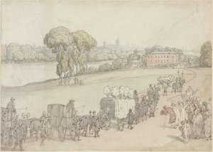 Um cortejo fúnebre de Thomas Rowlandson