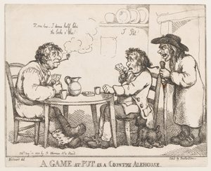 A Game at Put in a Country Alehouse, 10 de agosto de 1810., 10 de agosto de 1810. de Thomas Rowlandson