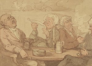 Um Gentlemans Club (tinta e wc no papel) de Thomas Rowlandson