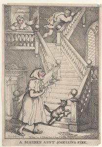 Uma tia solteirona a cheirar o fogo de Thomas Rowlandson