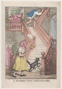 A Maiden Tia Smelling Fire, 4 de maio de 1806., 4 de maio de 1806. de Thomas Rowlandson