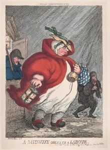 Uma parteira em trabalho de parto, 12 de fevereiro de 1811., 12 de fevereiro de 1811. de Thomas Rowlandson