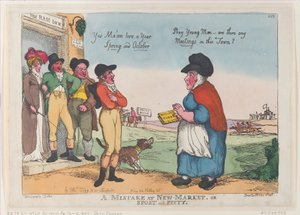 A Mistake at New Market, ou Sport and Piety, 5 de outubro de 1807., 5 de outubro de 1807. de Thomas Rowlandson
