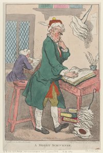 A Money Scrivener, 1 de janeiro de 1801., 1 de janeiro de 1801. de Thomas Rowlandson