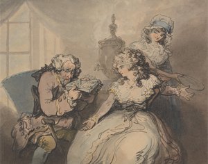 Um penhorista com o seu cliente de Thomas Rowlandson