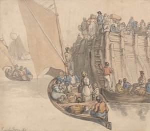 Um Cais em Amesterdão de Thomas Rowlandson