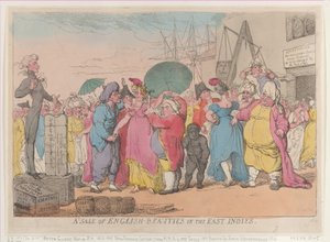 A Sale of English-Beauties in the East Indies, [10 de maio de 1811], reimpressão., [10 de maio de 1811], reimpressão. de Thomas Rowlandson