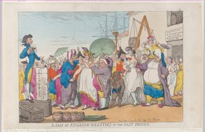 A Sale of English-Beauties in the East Indies, [10 de maio de 1811], reimpressão., [10 de maio de 1811], reimpressão. de Thomas Rowlandson