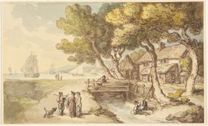 Uma cena na Cornualha de Thomas Rowlandson