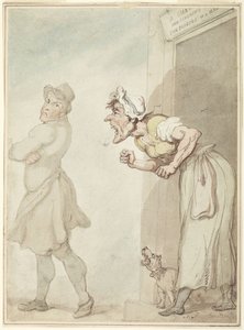 Uma chaminé a deitar fumo e uma esposa que repreende: os flagelos do homem de Thomas Rowlandson