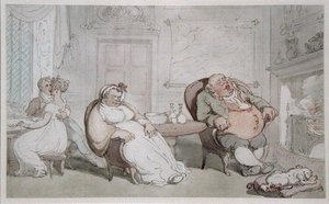 Um Beijo Roubado (aguarela sobre papel) de Thomas Rowlandson