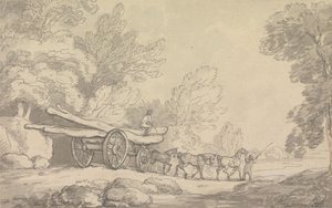 Uma carroça de madeira