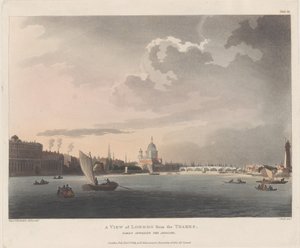 Uma vista de Londres do Tamisa, 1º de novembro de 1809., 1º de novembro de 1809 de Thomas Rowlandson