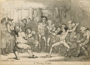Um jogo de esgrima de Thomas Rowlandson