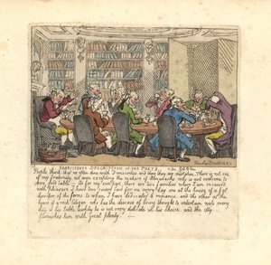 Um grupo de escritores jantando na casa de um cidadão rico. de Thomas Rowlandson