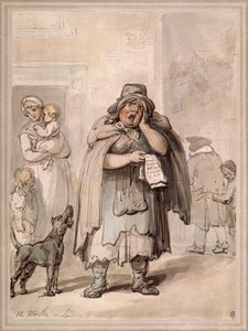 Um vendedor de rua em uma esquina, Londres de Thomas Rowlandson