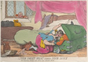 Depois da carne doce vem o molho azedo, ou o cabo Casey entrou na caixa errada, ..., 30 de novembro de 1810. de Thomas Rowlandson