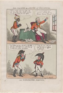 All for Love or A Scene at Weymouth, An Unexpected Meeting, 26 de fevereiro de 1809., 26 de fevereiro de 1809. de Thomas Rowlandson