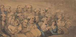 Uma plateia no Teatro Drury Lane de Thomas Rowlandson