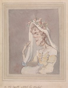 Uma velha Coquette Entendeu o seu Mercado de Thomas Rowlandson