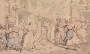 Cena de raiva numa rua de Thomas Rowlandson
