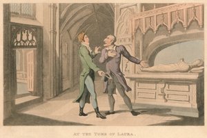 No túmulo de Laura, 1821 de Thomas Rowlandson