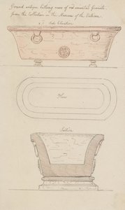 Jarro de banho em granito vermelho, Vaticano de Thomas Rowlandson