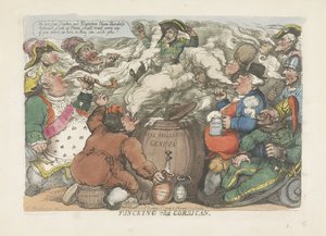 Beroking van de Corsicaan, 1813
Divertir o corso (título sobre o objecto) de Thomas Rowlandson