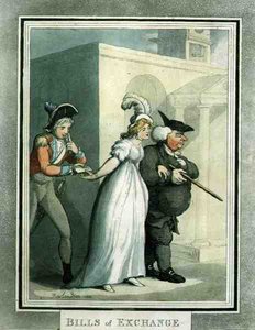 Letras de câmbio, pub. por Rudolph Ackermann de Thomas Rowlandson