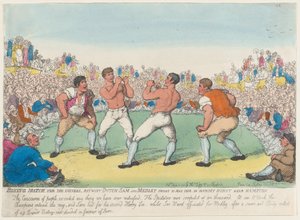 Luta de boxe para 200 guineenses, Betwixt Dutch Sam e Medley, lutou em 31 de maio de 1810, em..., 5 de junho de 1810. de Thomas Rowlandson