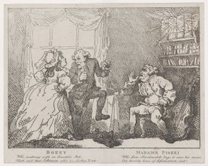 Bozzy e Madame Piozzi Frontispício, Bozzy e Piozzi por Peter Pindar, 1780-86., 1780-86. de Thomas Rowlandson