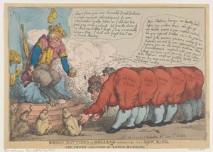 Broad Bottoms na Holanda adorando seu novo rei, 23 de julho de 1806., 23 de julho de 1806. de Thomas Rowlandson