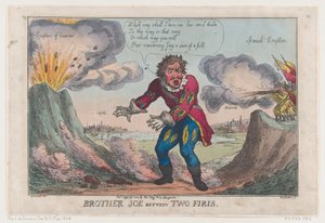Irmão Joe Between Two Firis [sic], 25 de setembro de 1808., 25 de setembro de 1808. de Thomas Rowlandson
