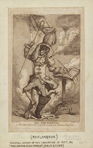 Caricatura de William Pitt como cabra fumegante (stipple engraving) de Thomas Rowlandson