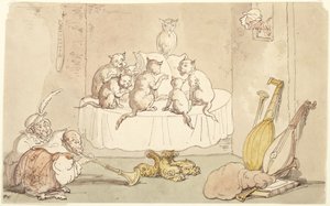 Gatos e macacos de Thomas Rowlandson
